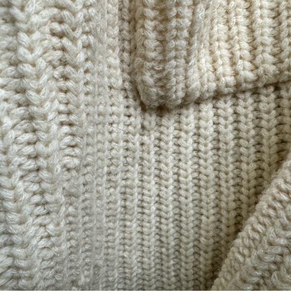 Ralph Lauren Faux Fur Collar Cream Wool Alpaca Knit Cardigan Sweater Size Med - Picture 12 of 16